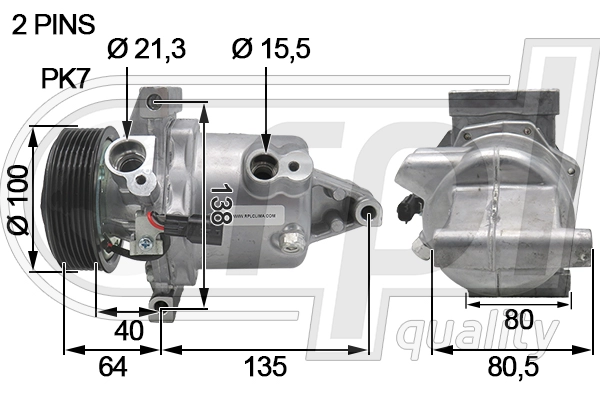 Compresseur, climatisation RPL QUALITY APCORE5099