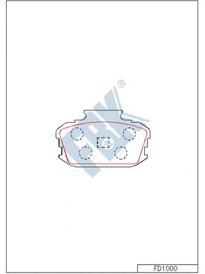 Kit de plaquettes de frein, frein à disque FBK FD1000