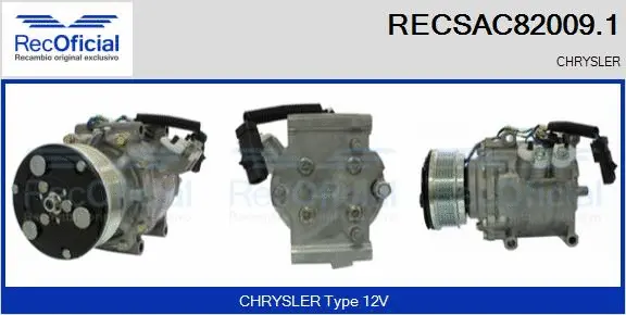 Compresseur, climatisation RECOFICIAL RECSAC82009.1