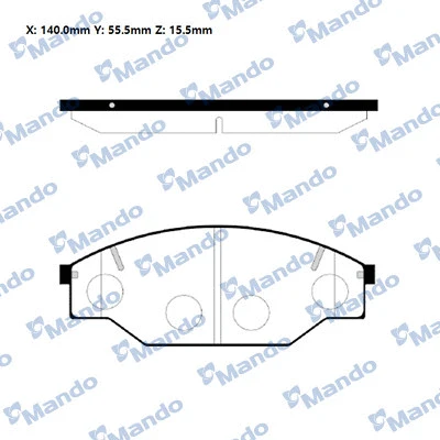 Kit de plaquettes de frein, frein à disque MANDO RMPT02NS