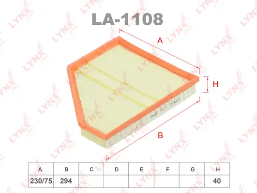 Filtre à air LYNXAUTO LA-1108