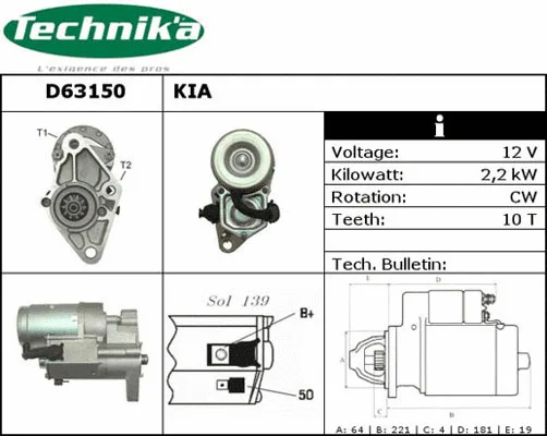 Démarreur Technika D63150