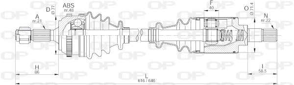 Arbre de transmission OPEN PARTS DRS6224.00