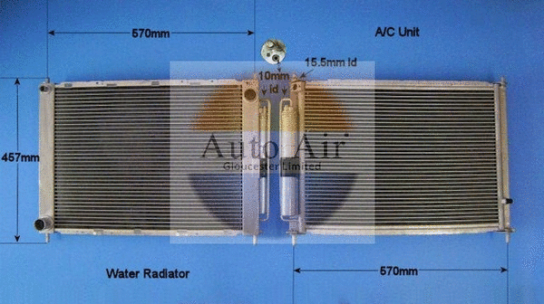 Condenseur, climatisation AUTO AIR GLOUCESTER 16-9124A