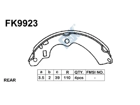 Jeu de mâchoires de frein FBK FK9923