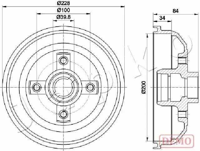 Tambour de frein JAPKO 560407C
