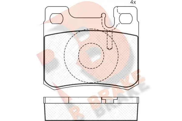 Kit de plaquettes de frein, frein à disque R BRAKE RB0974
