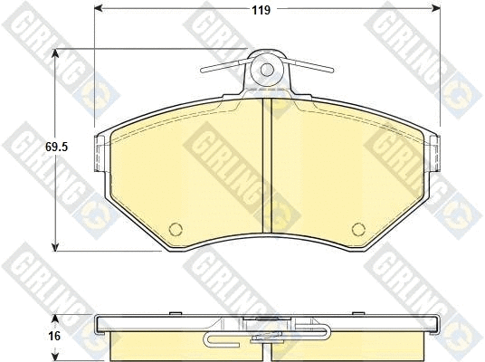 Kit de plaquettes de frein, frein à disque GIRLING 6114371