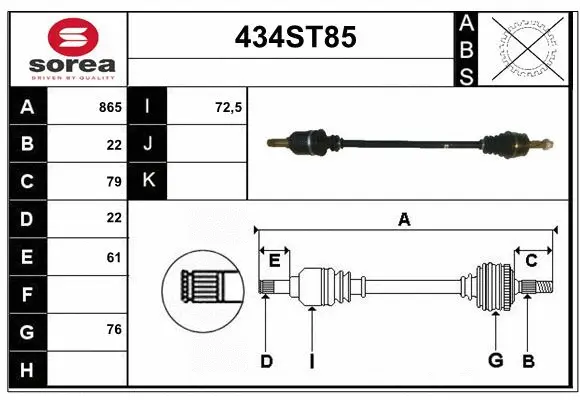Arbre de transmission STARTCAR 434ST85