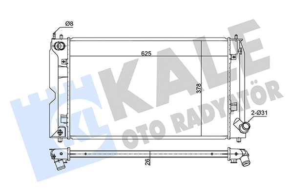 Radiateur, refroidissement du moteur KALE OTO RADYATÖR 354210