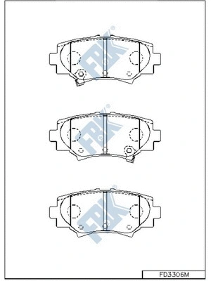 Kit de plaquettes de frein, frein à disque FBK FD3306M