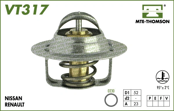 Thermostat, liquide de refroidissement MTE-THOMSON VT317.88