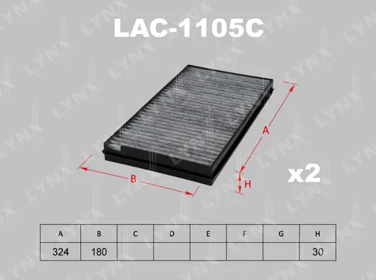Filtre, air de l'habitacle LYNXAUTO LAC-1105C