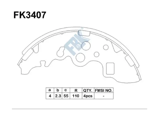Jeu de mâchoires de frein FBK FK3407