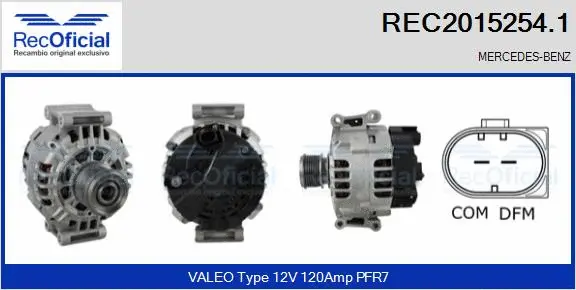 Alternateur RECOFICIAL REC2015254.1