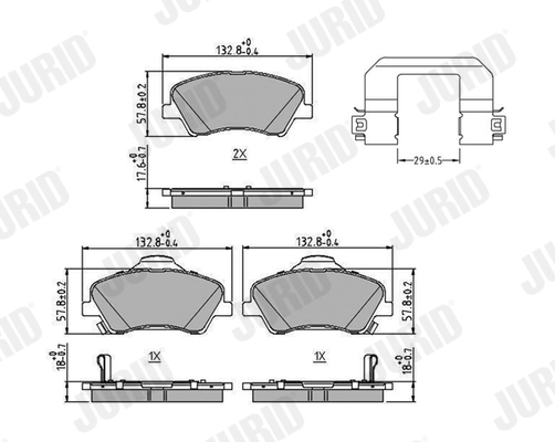 Kit de plaquettes de frein, frein à disque JURID 573815J