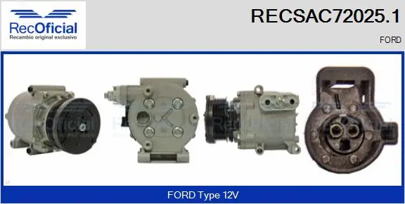 Compresseur, climatisation RECOFICIAL RECSAC72025.1