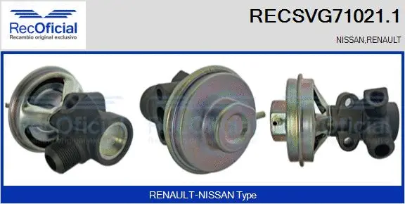 Vanne EGR RECOFICIAL RECSVG71021.1