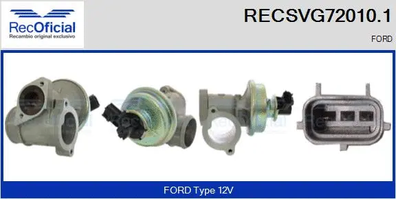 Vanne EGR RECOFICIAL RECSVG72010.1
