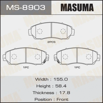 Jeu de mâchoires de frein MASUMA MS-8903