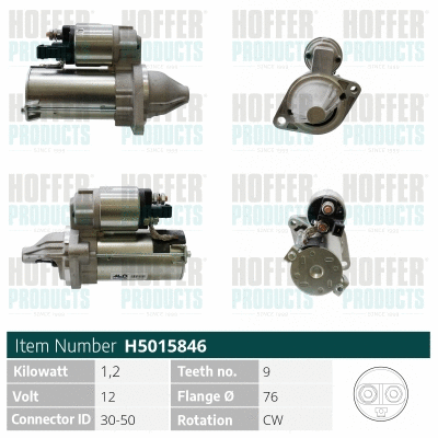 Démarreur HOFFER H5015846