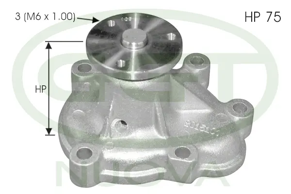 Pompe à eau, refroidissement du moteur GGT PA12382
