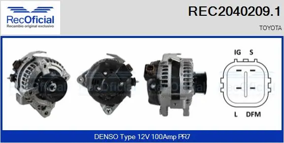 Alternateur RECOFICIAL REC2040209.1
