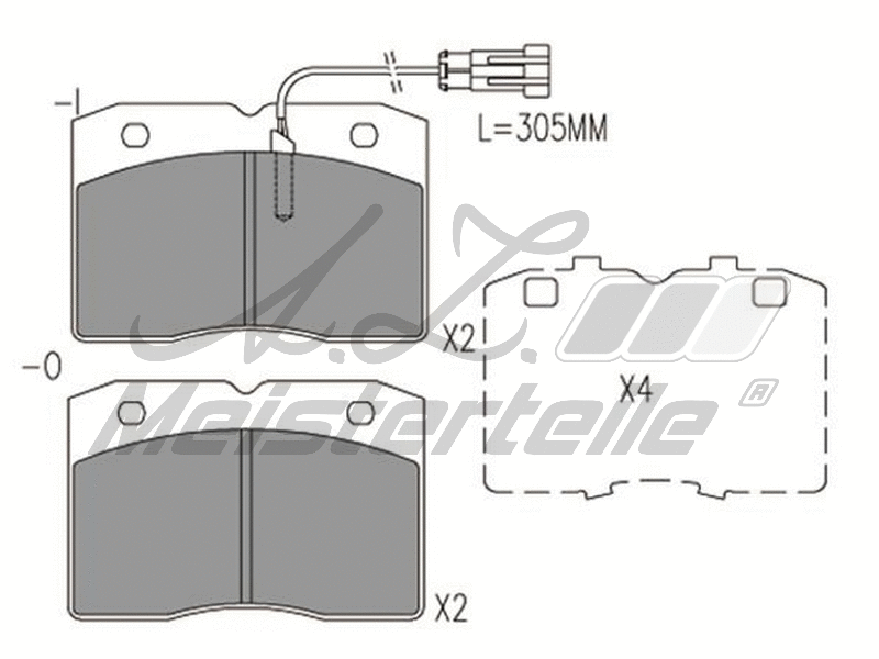 Kit de plaquettes de frein, frein à disque A.Z. Meisterteile AZMT-44-022-2650