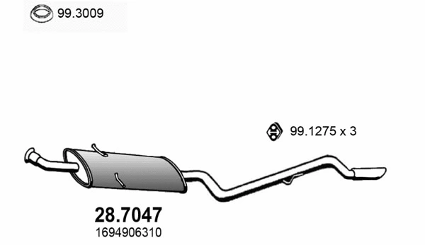Silencieux arrière ASSO 28.7047