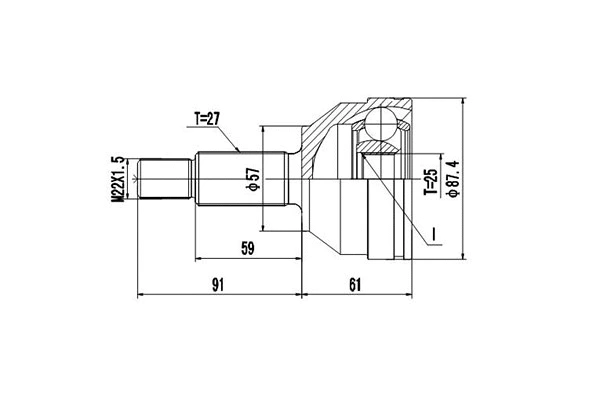 Jeu de joints, arbre de transmission DYNAMATRIX DCV818010
