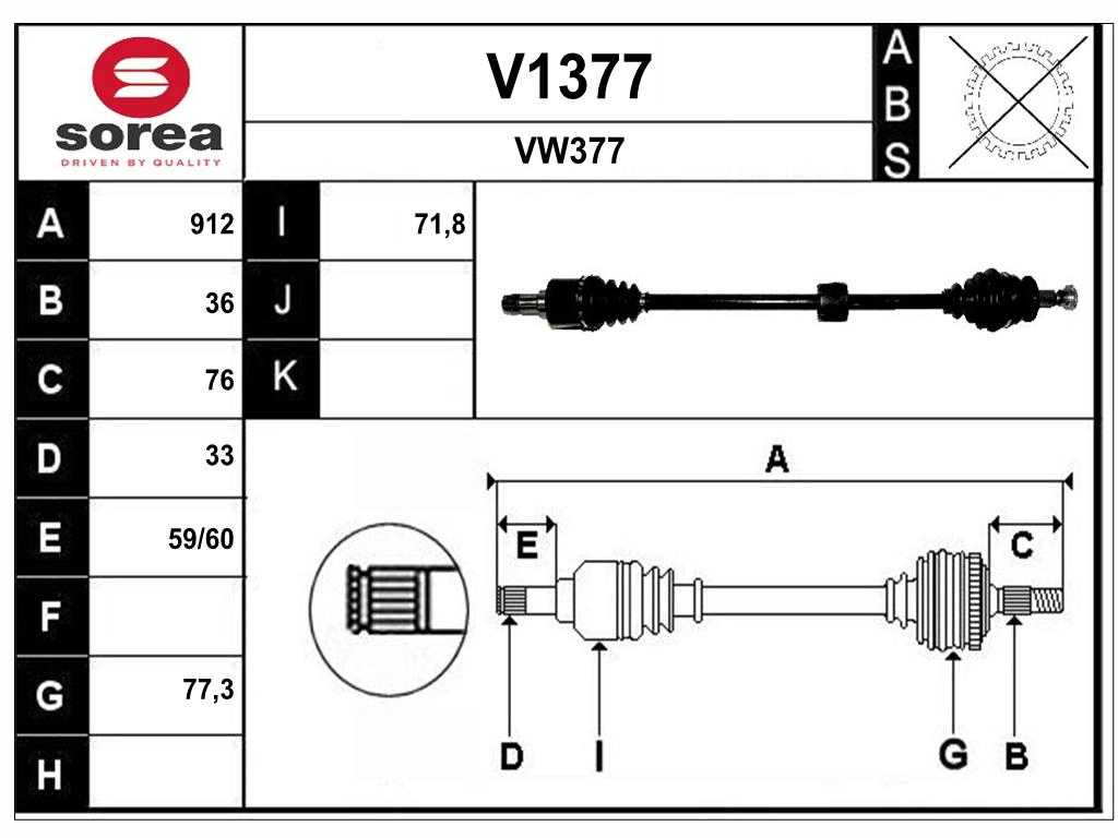 Arbre de transmission SNRA V1377