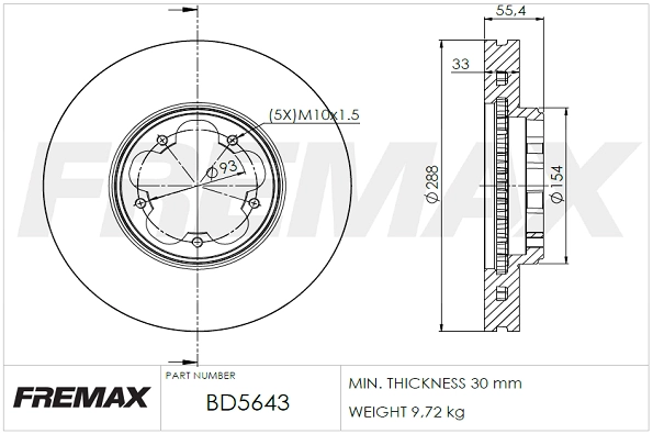 Disque de frein FREMAX BD-5643