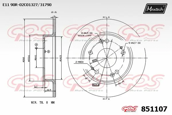 Disque de frein MAXTECH 851107