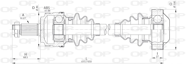 Arbre de transmission OPEN PARTS DRS6216.00