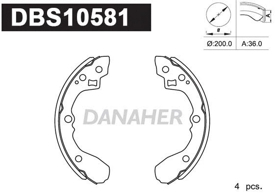 Jeu de mâchoires de frein DANAHER DBS10581