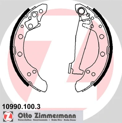 Jeu de mâchoires de frein ZIMMERMANN 10990.100.3
