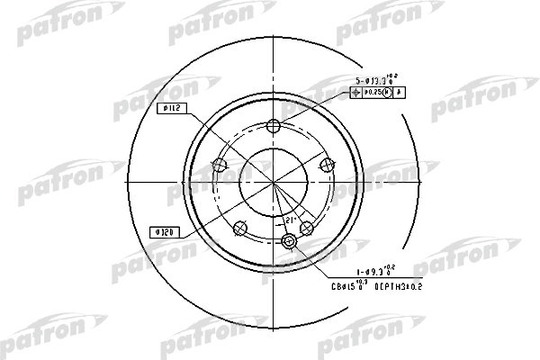 Disque de frein PATRON PBD2779
