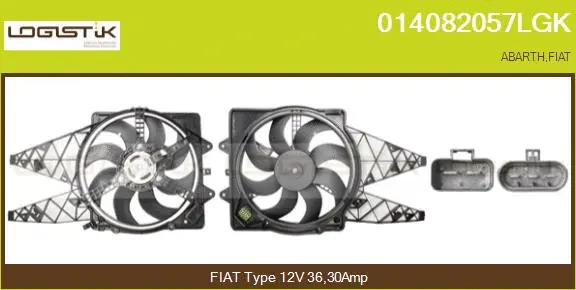 Moteur électrique, ventilateur pour radiateurs LGK 014082057LGK