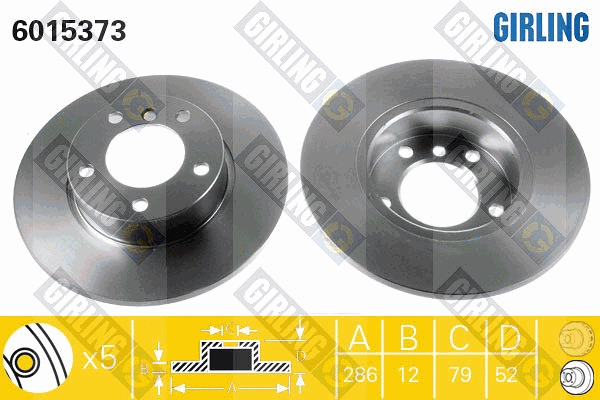 Disque de frein GIRLING 6015373