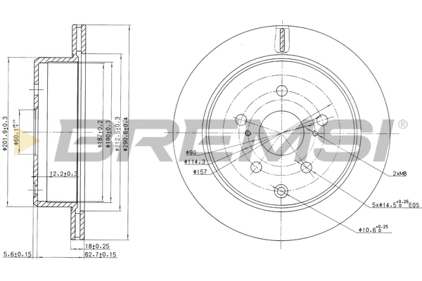 Disque de frein BREMSI CD6687V