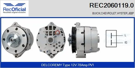 Alternateur RECOFICIAL REC2060119.0