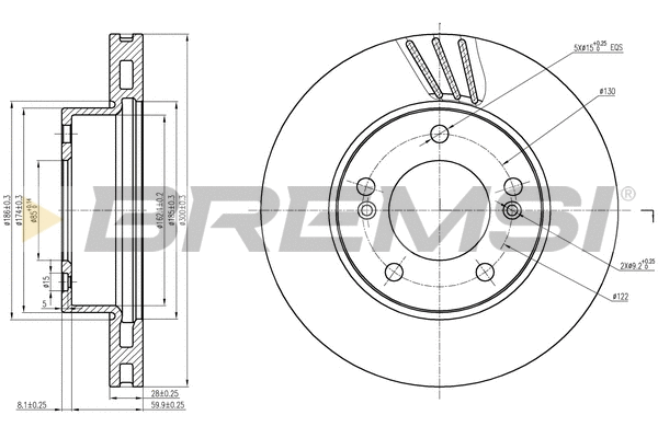 Disque de frein BREMSI CD7810V