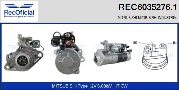 Démarreur RECOFICIAL REC6035276.1