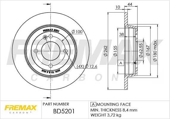 Disque de frein FREMAX BD-5201
