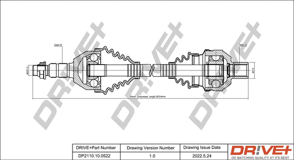 Arbre de transmission Dr!ve+ DP2110.10.0522