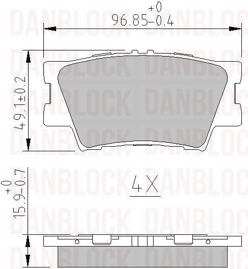 Kit de plaquettes de frein, frein à disque DANBLOCK DB 510496
