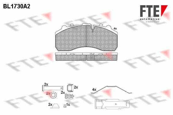 Kit de plaquettes de frein, frein à disque FTE 9500023
