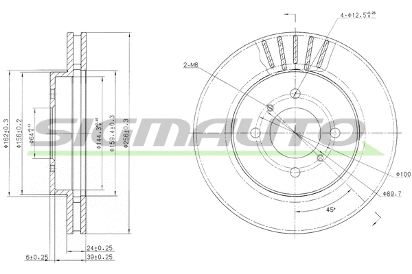 Disque de frein SIGMAUTO DBB193V