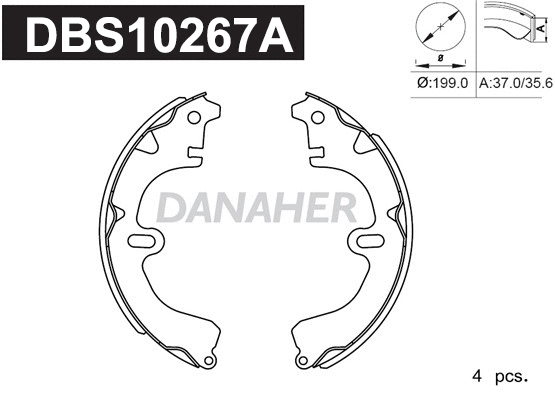 Jeu de mâchoires de frein DANAHER DBS10267A