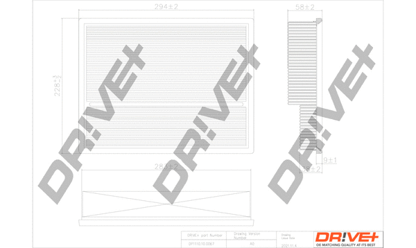 Filtre à air Dr!ve+ DP1110.10.0067